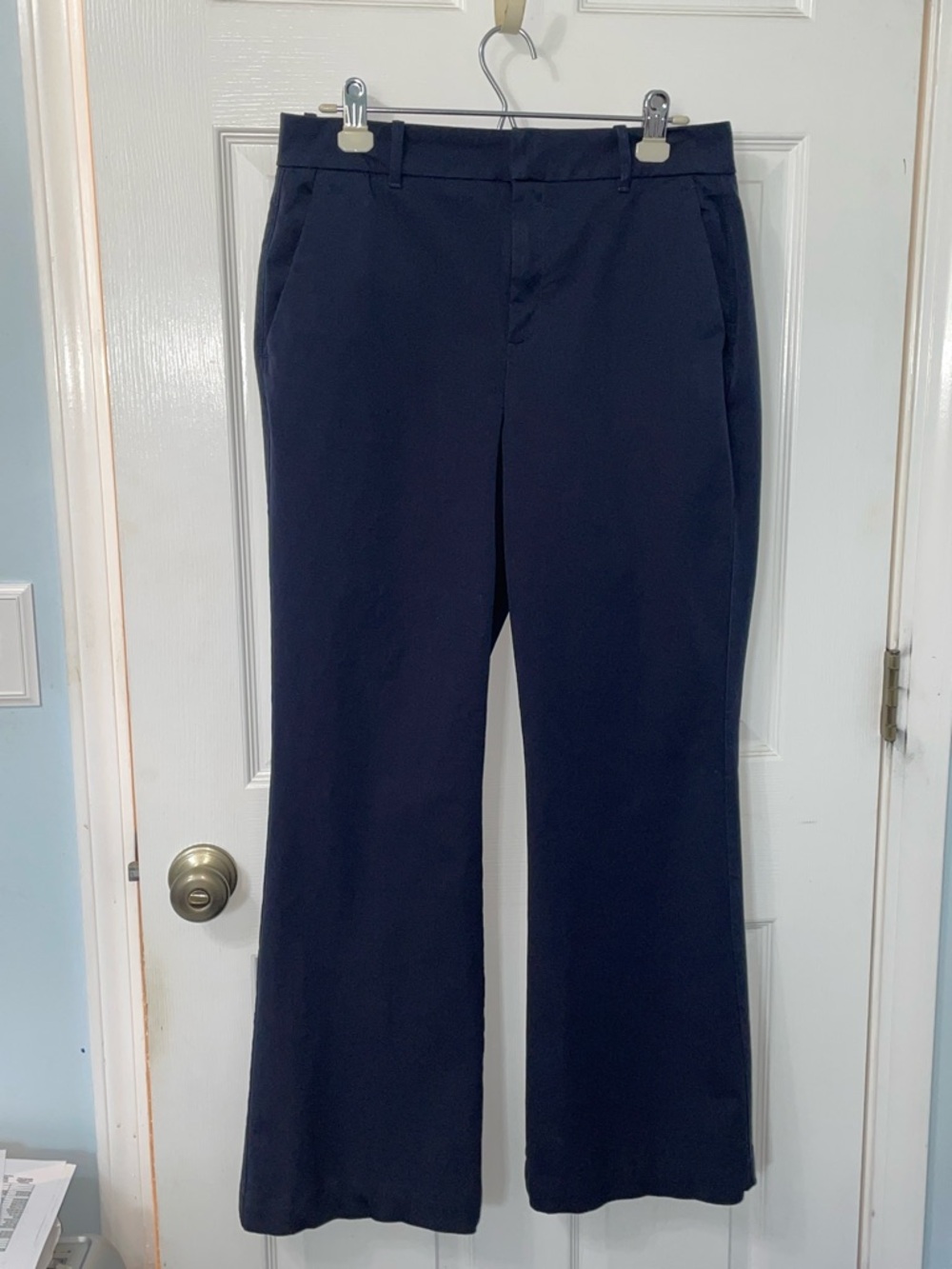 Everlane Women's Navy Boot Cut Trousers
